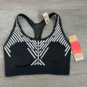 NWT Adidas Don't Rest Graphic Bra Size Xs Womens Black White Medium Support